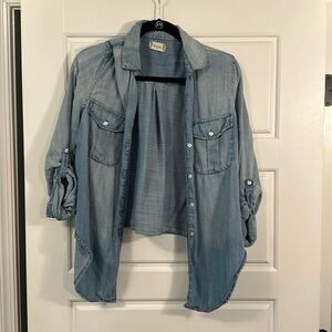 Altar’d State cropped jean button down shirt
